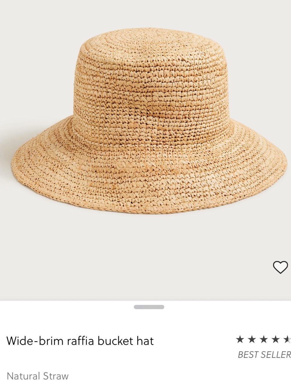 J. Crew Natural Straw Raffia Sun Hat